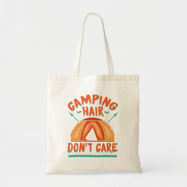 Tote Bag Camping Cheveux Ne vous souciez pas Drôle Aventure (Devant)