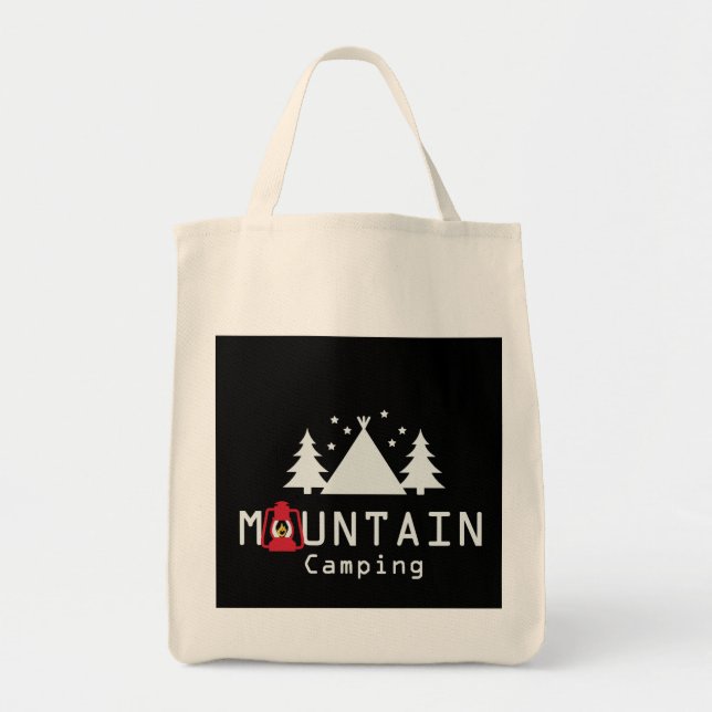 Tote Bag camping en montagne (Devant)