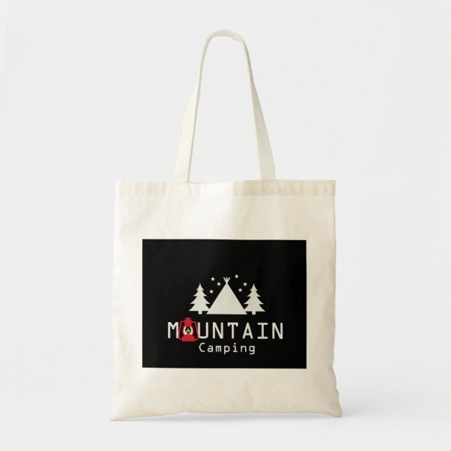 Tote Bag camping en montagne (Devant)