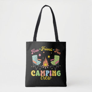 Tote Bag Camping Équipe Famille Amis Filles Enfants Vibe d'