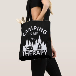 Tote Bag Camping est ma thérapie drôle slogan de camper