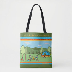 Tote Bag Camping Fourre-tout - la vie est meilleure quand