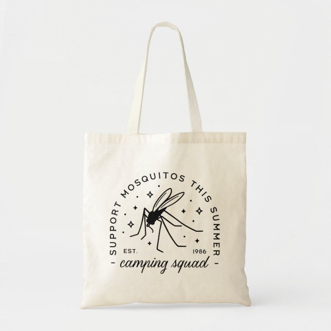 Tote Bag Camping group mosquito funny summer camp trip (Devant)