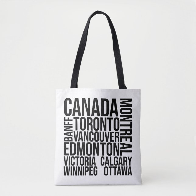 Tote Bag Canada Cities Word Art - Toronto Travel (Devant)