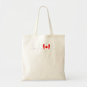 Tote Bag Canada Flag 2022 Heartbeat Canadian Flag Canada Da