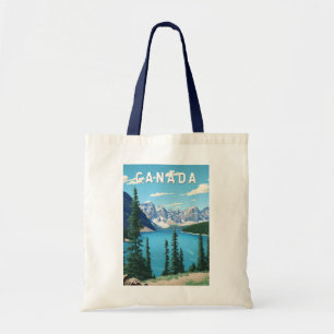 Tote Bag Canada Illustration Voyage Art Vintage