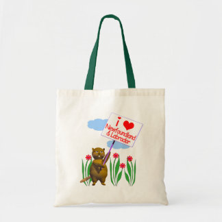 Tote Bag Canadian Beaver Loves Terre-Neuve, Labrador