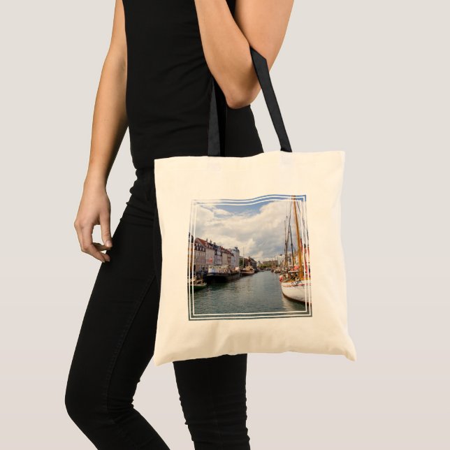 Tote Bag Canal avec bateaux | Copenhague (Devant (produit))