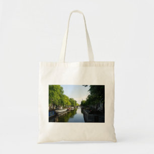 Tote Bag Canal d'Amsterdam avec bateaux et pont
