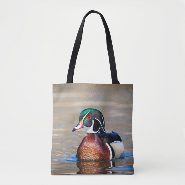 Tote Bag Canard à bois dans un étang (Devant)