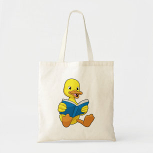 Tote Bag Canard à la lecture avec livre