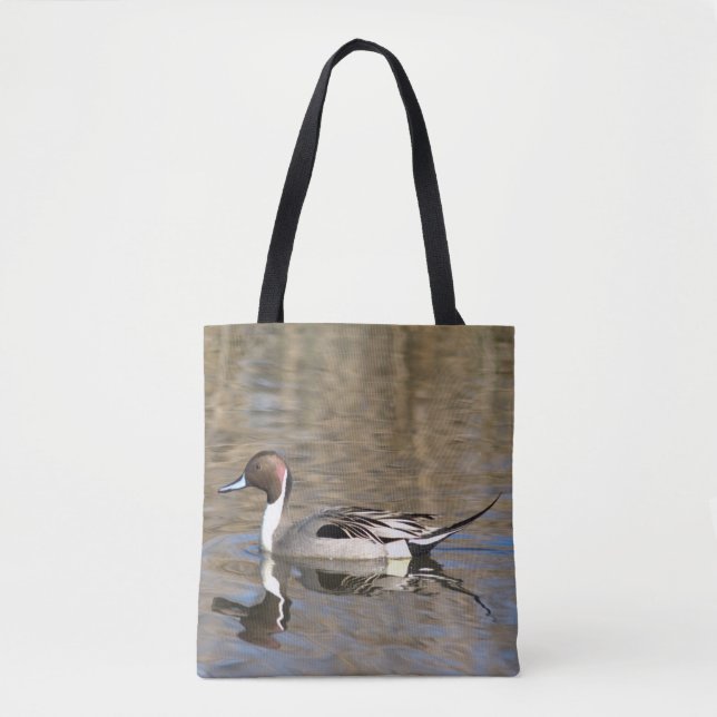 Tote Bag Canard à queue pointue nage dans un étang (Devant)
