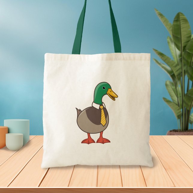 Tote Bag Canard colvert de dessin animé mignon avec une cra (Créateur téléchargé)