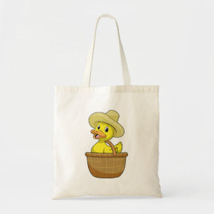 Tote Bag Canard comme fermier avec panier