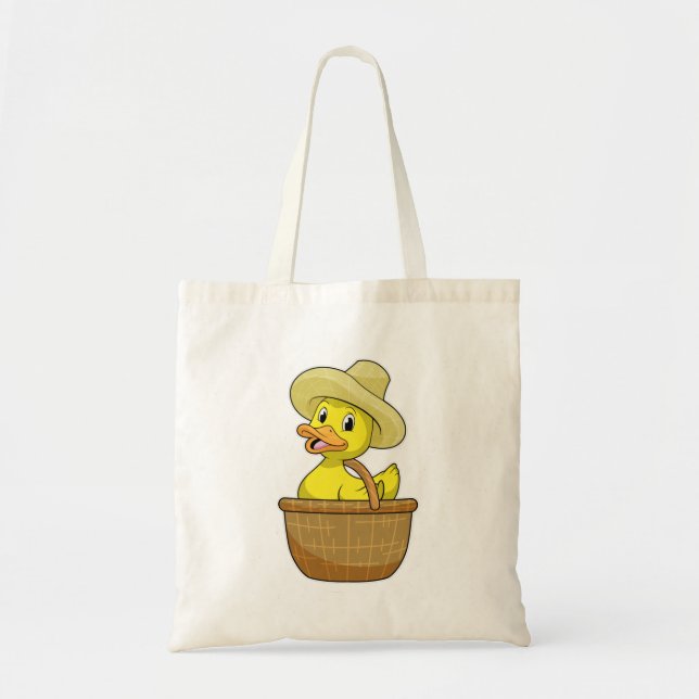 Tote Bag Canard comme fermier avec panier (Devant)