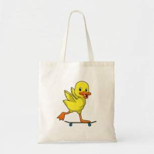Tote Bag Canard comme patineur avec skateboard