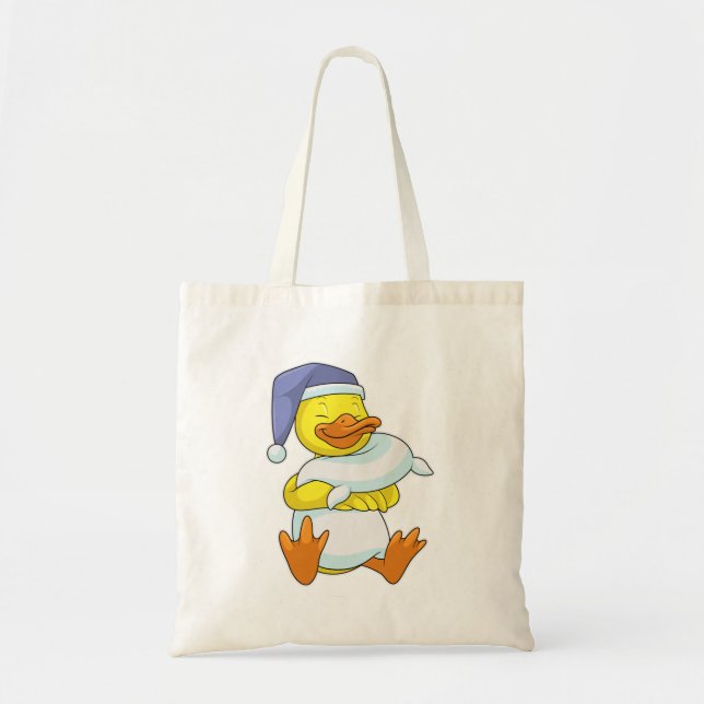 Tote Bag Canard dormant avec bonnet de nuit (Devant)