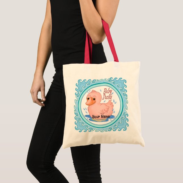 Tote Bag Canard en caoutchouc rose (Devant (produit))