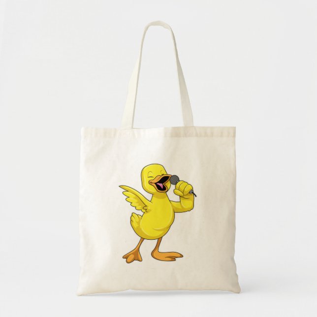 Tote Bag Canard en chanteur avec microphone (Devant)