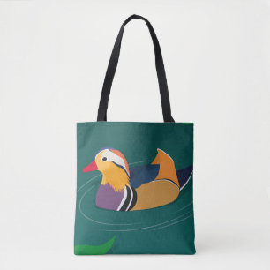 Tote Bag Canard mandarin coloré Art numérique moderne