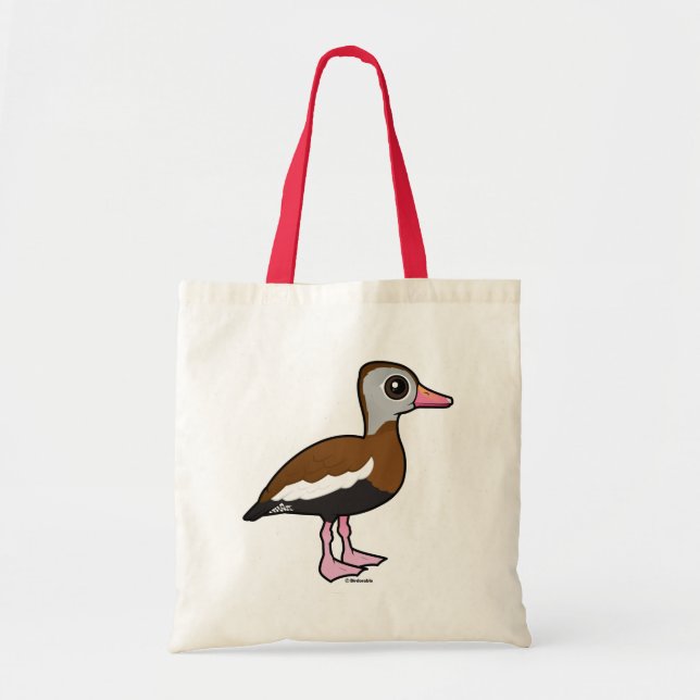 Tote Bag Canard siffleur à ventre noir Birdorable (Devant)
