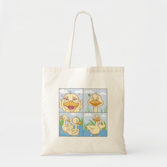 Tote Bag Canards Faisant des Choses Mignonnes : AMOUR (Devant)