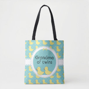 Tote Bag Canards jaunes sur la grand-mère Turquoise de jume