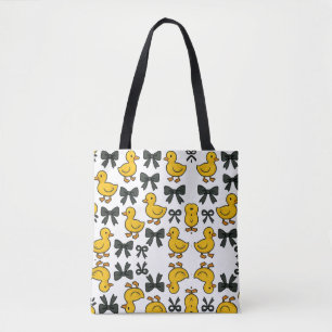 Tote Bag Canards mignons & motif de rubans