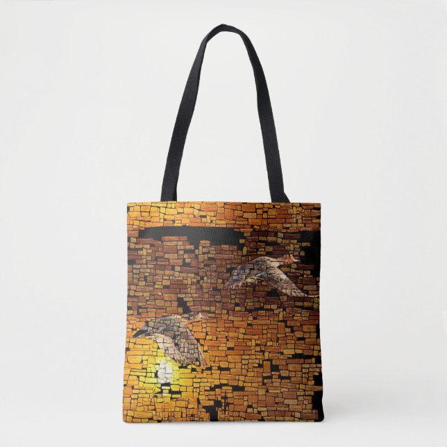 Tote Bag Canards Sunset Wilderness Sur Arrière - plan De Pi (Devant)