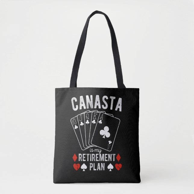 Tote Bag Canasta est mon plan de retraite (Devant)