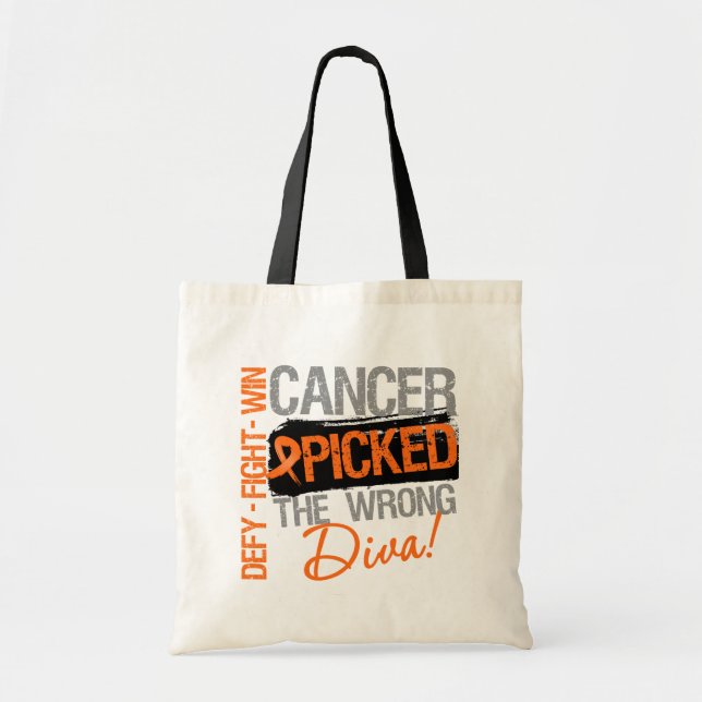Tote Bag Cancer De La Leucémie Choisi Le Mauvais Diva (Devant)
