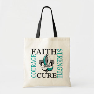 Tote Bag Cancer du col de l'utérus de Fleur De Lis 3