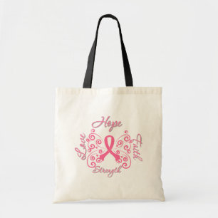 Tote Bag Cancer du sein de force d'amour de foi d'espoir