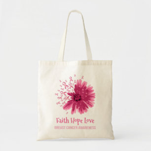 Tote Bag Cancer du sein Fleur Foi Espoir Amour Cancer du se