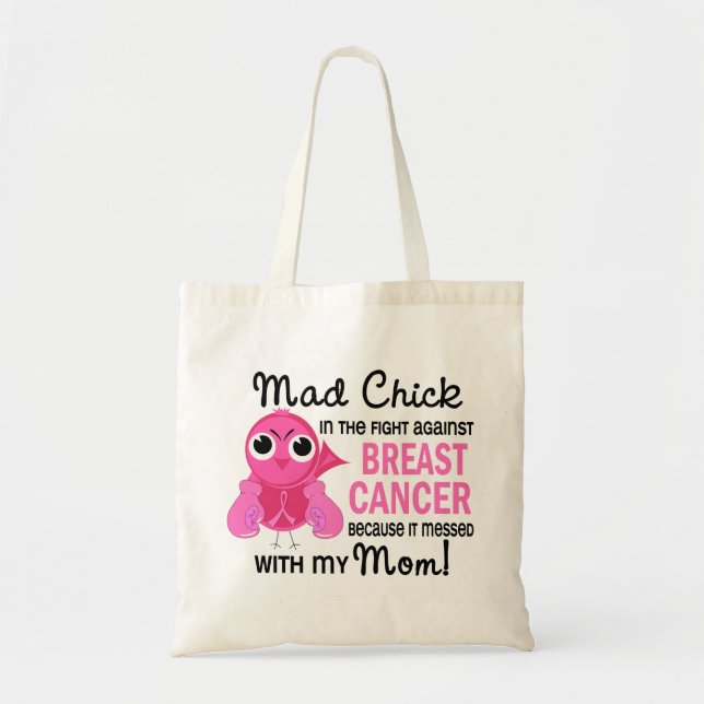 Tote Bag Cancer du sein fou de maman du poussin 2 (Devant)