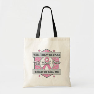 Tote Bag Cancer du sein oui ils sont faux (sportif)