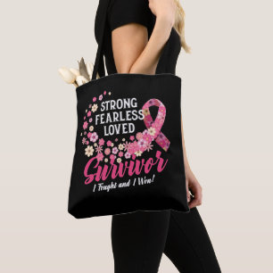 Tote Bag Cancer du sein Survivante Forte Fearless Lowe