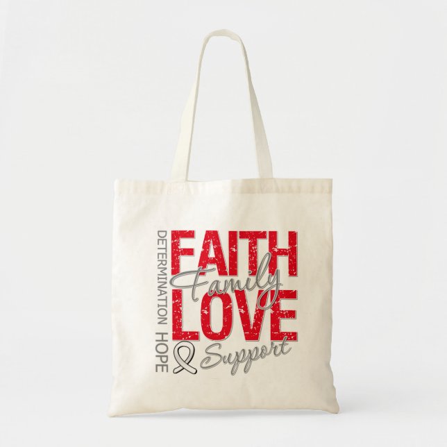 Tote Bag Cancer Inspirant Slogan Collage Cancer du poumon (Devant)