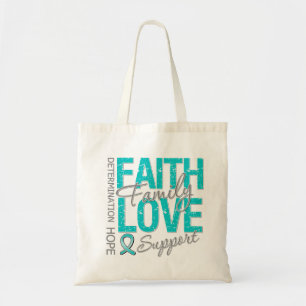 Tote Bag Cancer ovarien de inspiration de collage de slogan
