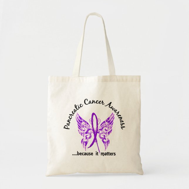 Tote Bag Cancer pancréatique du papillon 6,1 grunges de (Devant)