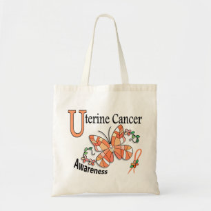 Tote Bag Cancer utérin du papillon 2 en verre souillé