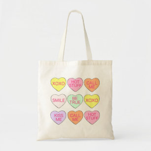 Tote Bag Candy Conversation Coeurs Saint-Valentin Sucré
