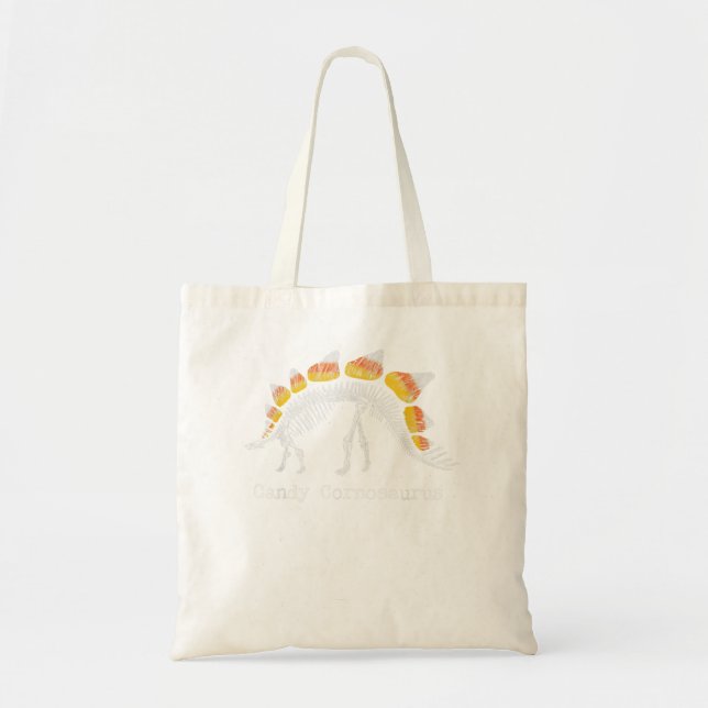 Tote Bag Candy Corn Dinosaur Halloween Squelette Cornosauru (Devant)