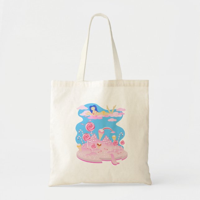 Tote Bag Candy rose du monde gâteau pour la fête d'annivers (Devant)