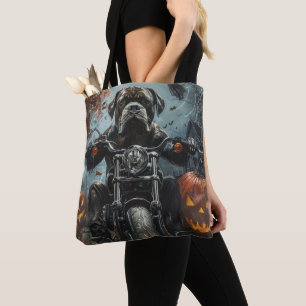 Tote Bag Cane Corso à moto Halloween Épouvantable