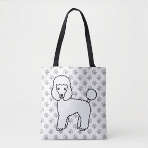 Tote Bag Caniche jouet blanc Chien de dessin animé mignon