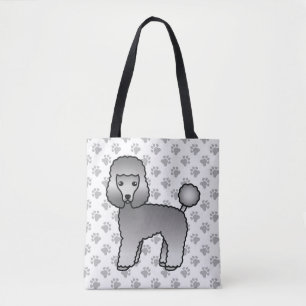 Tote Bag Caniche jouet gris Chien de dessin animé mignon