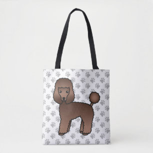 Tote Bag Caniche jouet marron Chien de dessin animé mignon
