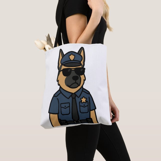 Tote Bag Canine cool - Berger allemand avec lunettes de sol (De près)