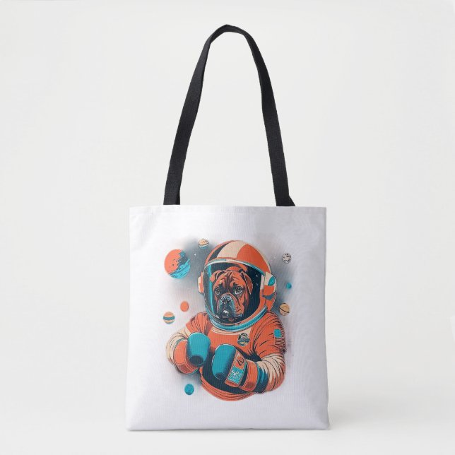 Tote Bag Canine Cosmique Le Boxer Astronaut (Devant)